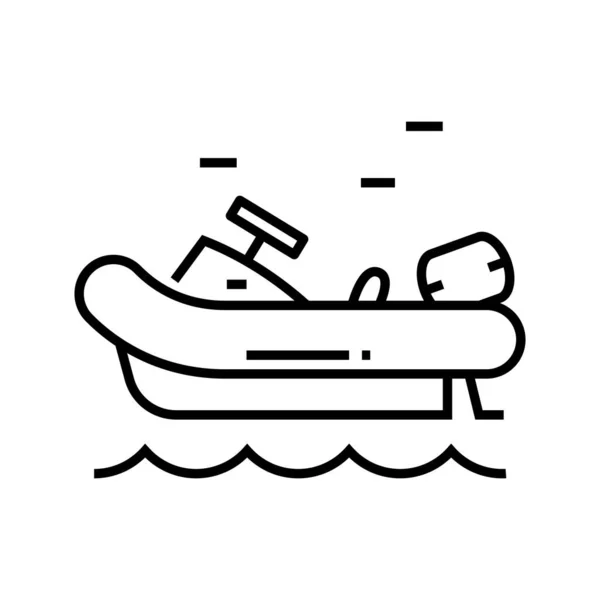 Wasserboot Linie Symbol, Konzept Zeichen, Umriss Vektor Illustration, lineares Symbol. — Stockvektor