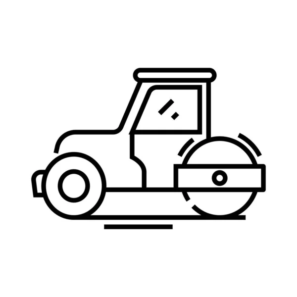 Ikona ciągnika, znak koncepcyjny, ilustracja wektora zarysu, symbol liniowy. — Wektor stockowy