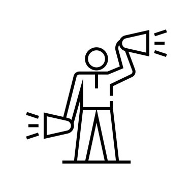 Urgent information line icon, concept sign, outline vector illustration, linear symbol.