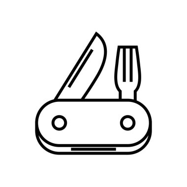 Touristic knife line icon, concept sign, outline vector illustration, linear symbol.