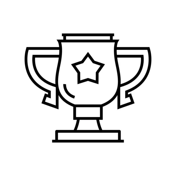 Icono de línea de copa ganadora, signo de concepto, ilustración de vector de contorno, símbolo lineal . — Vector de stock