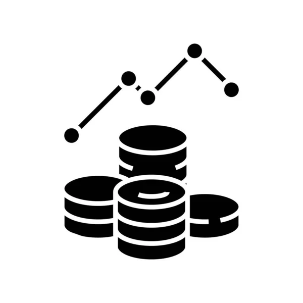 Diagrama de prospecção ícone preto, ilustração conceito, símbolo plano vetorial, sinal de glifo . — Vetor de Stock