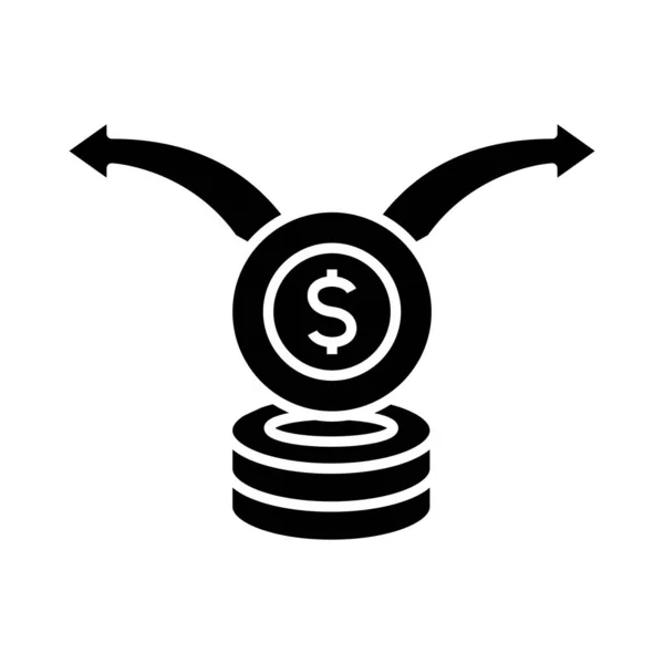 Money transfer black icon, concept illustration, vector flat symbol, glyph sign. — Διανυσματικό Αρχείο