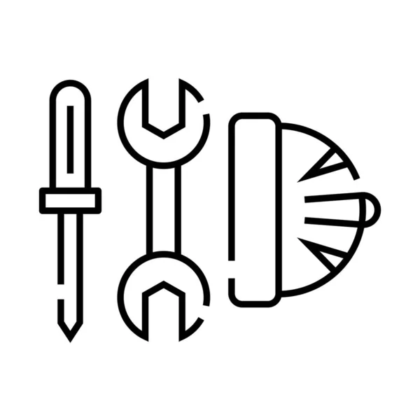 Tools line icon, concept sign, outline vector illustration, linear symbol. — Stok Vektör