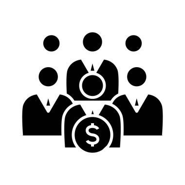 Mutual funds black icon, concept illustration, vector flat symbol, glyph sign.