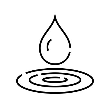 Water drop line icon, concept sign, outline vector illustration, linear symbol.