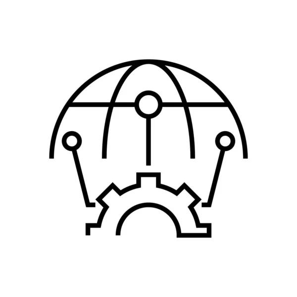 World links line icon, concept sign, outline vector illustration, linear symbol. — 스톡 벡터
