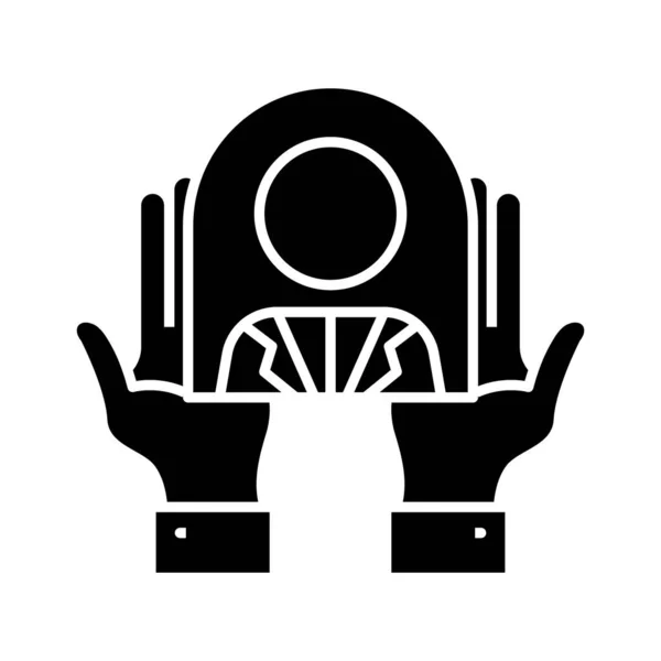 New worker black icon, concept illustration, vector flat symbol, glyph sign. — Διανυσματικό Αρχείο