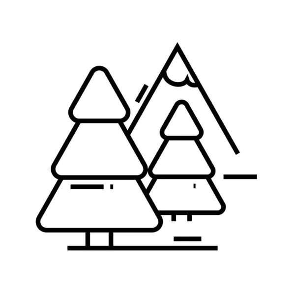 Tree landscape line icon, concept sign, outline vector illustration, linear symbol. — 스톡 벡터