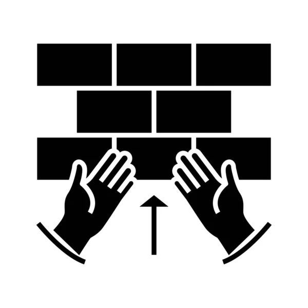 Problèmes icône noire, illustration de concept, symbole plat vectoriel, signe de glyphe . — Image vectorielle