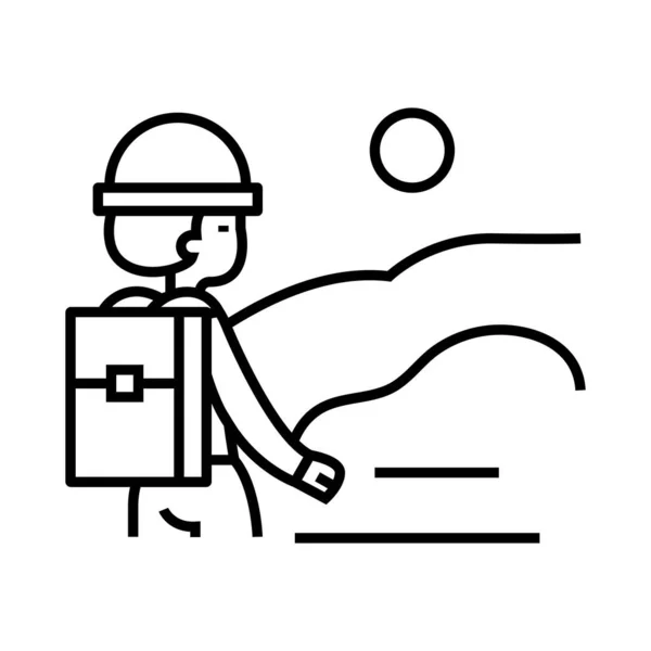 Tourist line icon, concept sign, outline vector illustration, linear symbol. — ストックベクタ