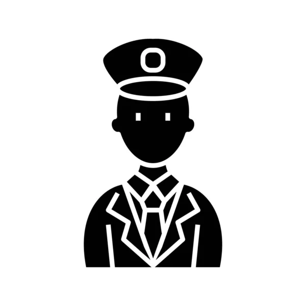 Police officer black icon, concept illustration, vector flat symbol, glyph sign. — ストックベクタ