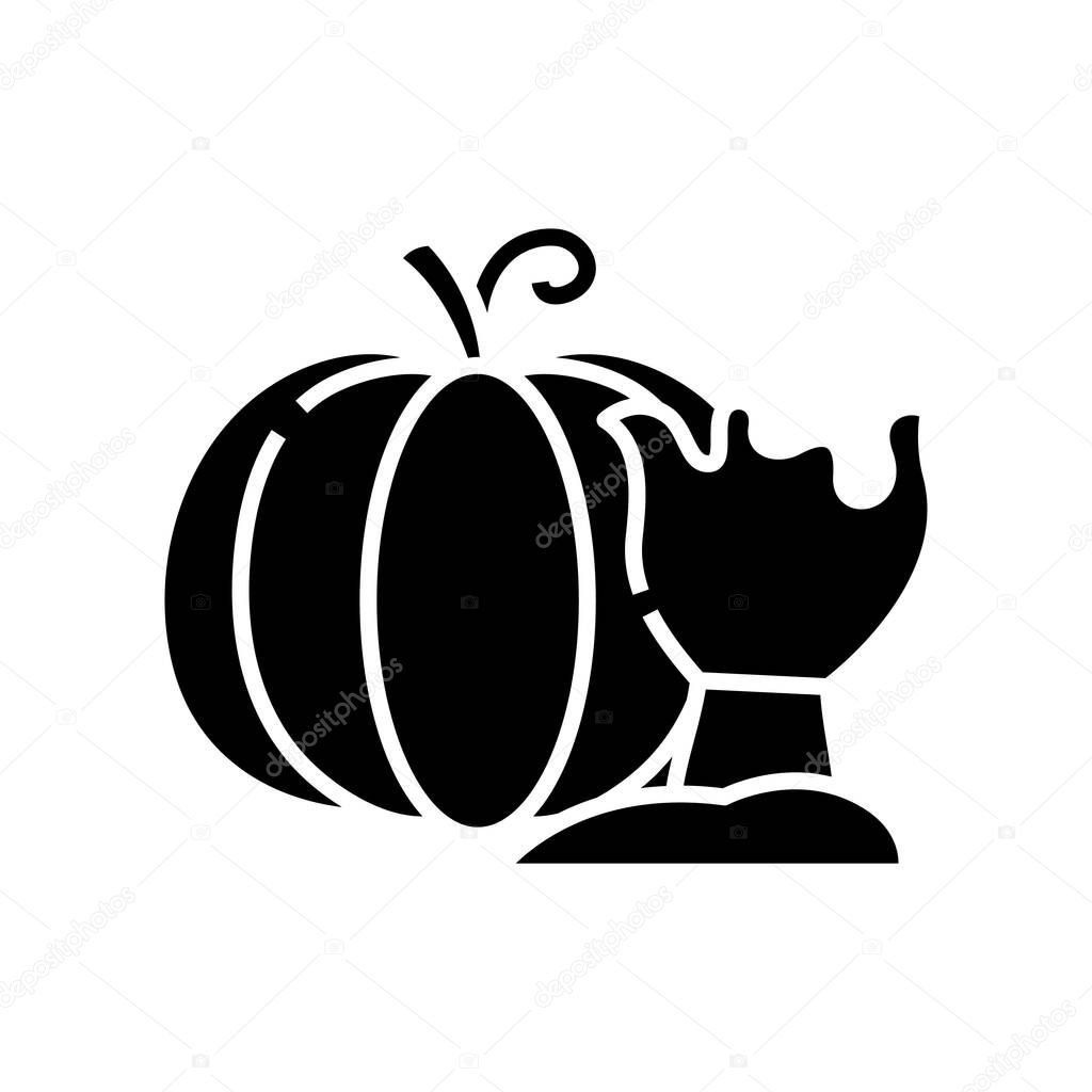 Pumpking black icon, concept illustration, vector flat symbol, glyph sign.