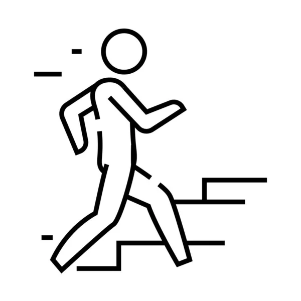 Upstairs line icon, concept sign, outline vector illustration, linear symbol. — ストックベクタ