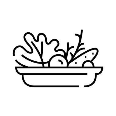 Vegetable salad line icon, concept sign, outline vector illustration, linear symbol.