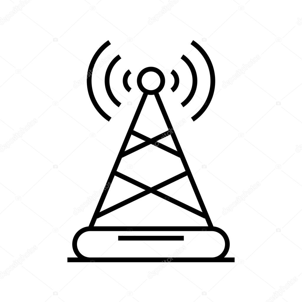 Wifi router line icon, concept sign, outline vector illustration, linear symbol.