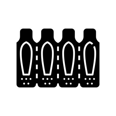 Plaster black icon, concept illustration, vector flat symbol, glyph sign.