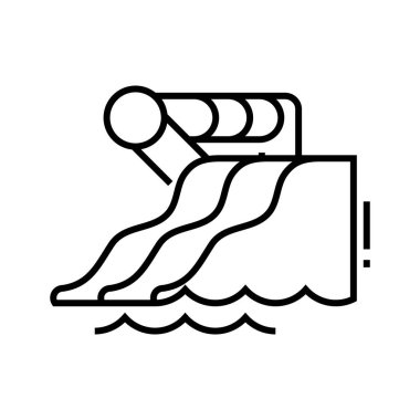 Water rides line icon, concept sign, outline vector illustration, linear symbol.