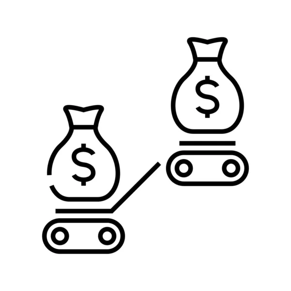 Transportation of funds line icon, concept sign, outline vector illustration, linear symbol. — Διανυσματικό Αρχείο
