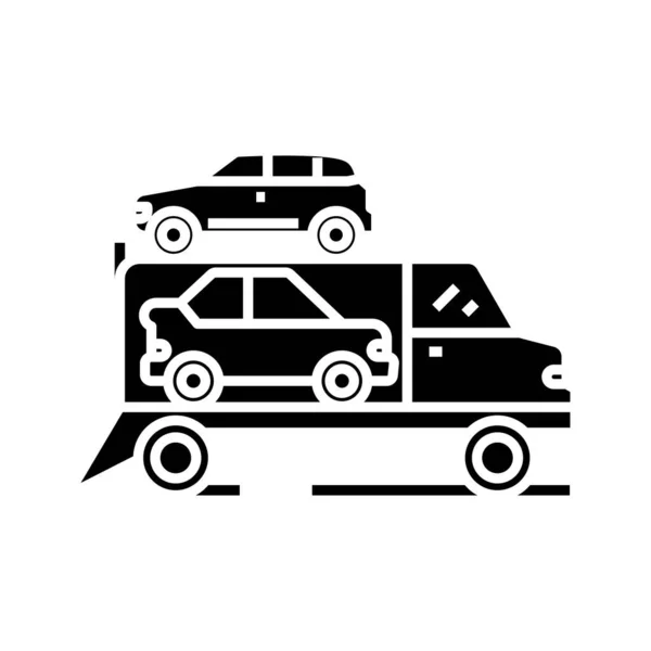 Plant cargo black icon, concept illustration, vector flat symbol, glyph sign. — Stok Vektör
