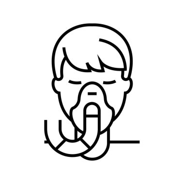 Without oxygen line icon, concept sign, outline vector illustration, linear symbol.