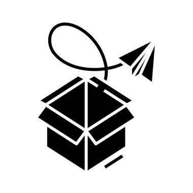 Newsletter black icon, concept illustration, vector flat symbol, glyph sign.