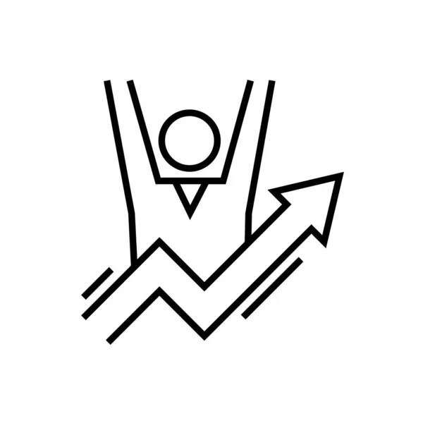 Winner emotion line icon, concept sign, outline vector illustration, linear symbol. — ストックベクタ