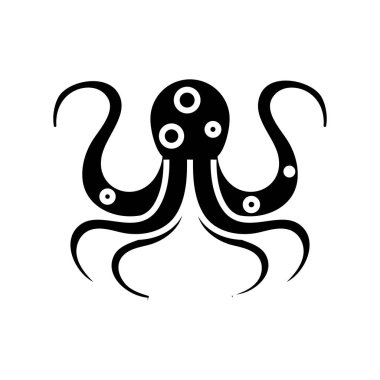 Octupus black icon, concept illustration, vector flat symbol, glyph sign.