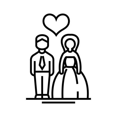 Wedding line icon, concept sign, outline vector illustration, linear symbol.