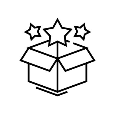 Wonder box line icon, concept sign, outline vector illustration, linear symbol.