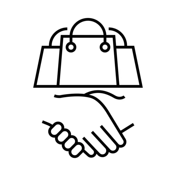 Trade transaction line icon, concept sign, outline vector illustration, linear symbol. — Stok Vektör