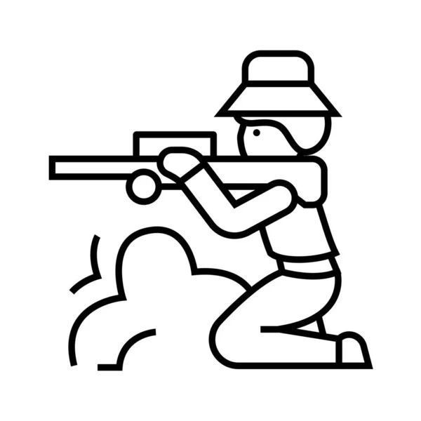 Weapon shooter line icon, concept sign, outline vector illustration, linear symbol. — 스톡 벡터