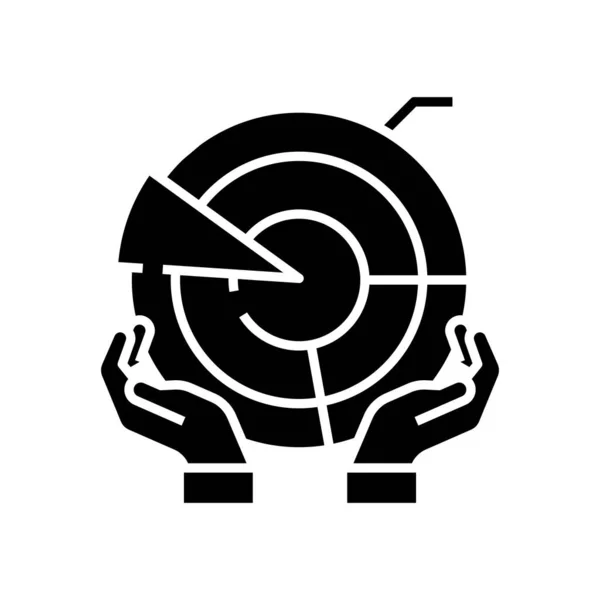 Pie chart composición icono negro, concepto de ilustración, vector de símbolo plano, signo de glifo . — Vector de stock