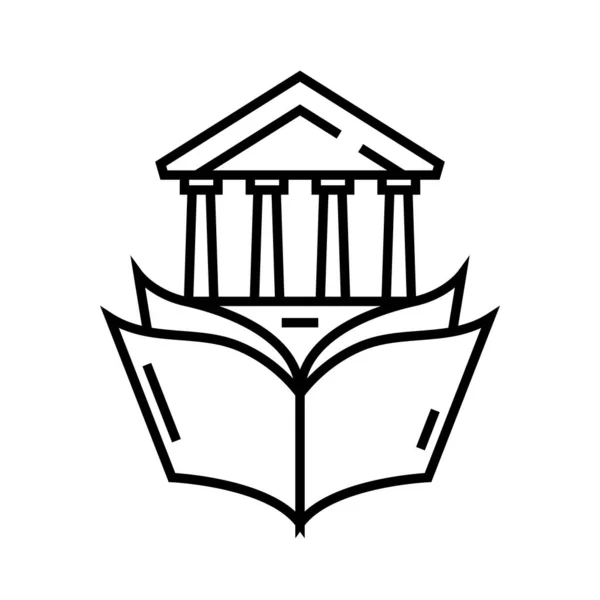 University degree line icon, concept sign, outline vector illustration, linear symbol. — ストックベクタ