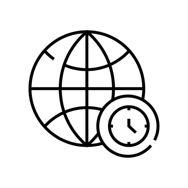 Time zones line icon, concept sign, outline vector illustration, linear symbol. — Stockvektor