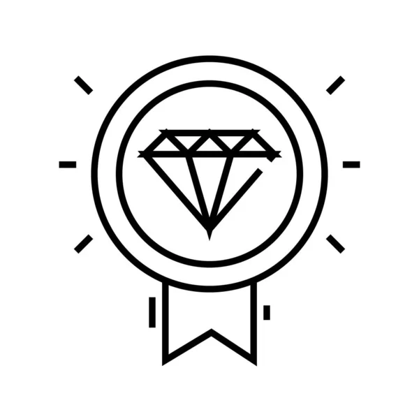 Valuable mark line icon, concept sign, outline vector illustration, linear symbol. — Stockvektor