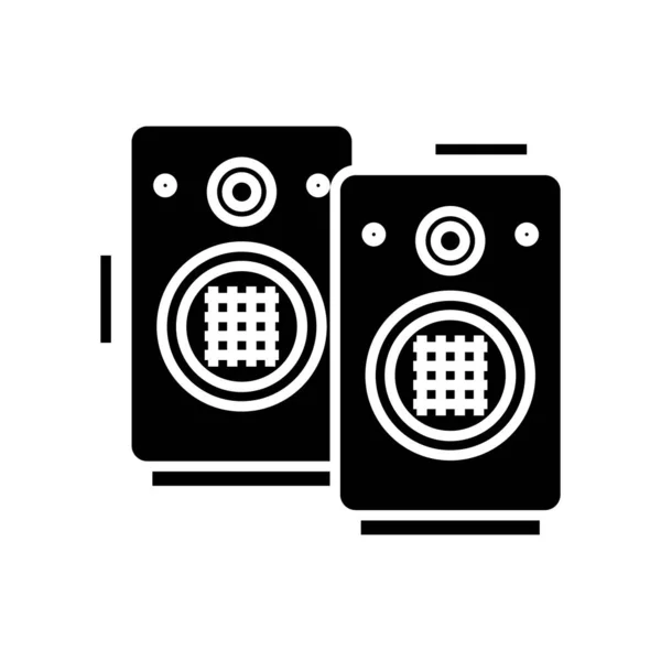 Music bass black icon, concept illustration, vector flat symbol, glyph sign. — Stok Vektör