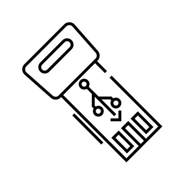 Usb data line icon, concept sign, outline vector illustration, linear symbol. — 스톡 벡터
