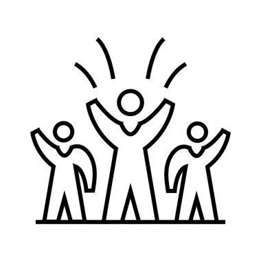 Victory line icon, concept sign, outline vector illustration, linear symbol.