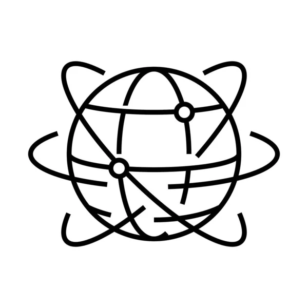 World travelling line icon, concept sign, outline vector illustration, linear symbol. — Stockvector