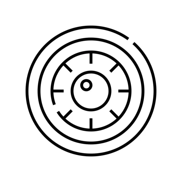 Ícone de linha de roda, sinal de conceito, ilustração vetorial de contorno, símbolo linear . — Vetor de Stock