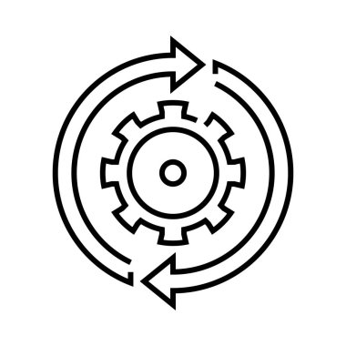 Update settings line icon, concept sign, outline vector illustration, linear symbol.