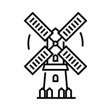 Windmill line icon, concept sign, outline vector illustration, linear symbol.