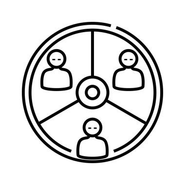 Workers group line icon, concept sign, outline vector illustration, linear symbol.
