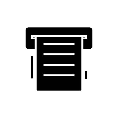 Save receipt black icon, concept illustration, vector flat symbol, glyph sign.