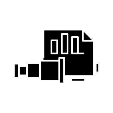 Search infographic black icon, concept illustration, vector flat symbol, glyph sign.