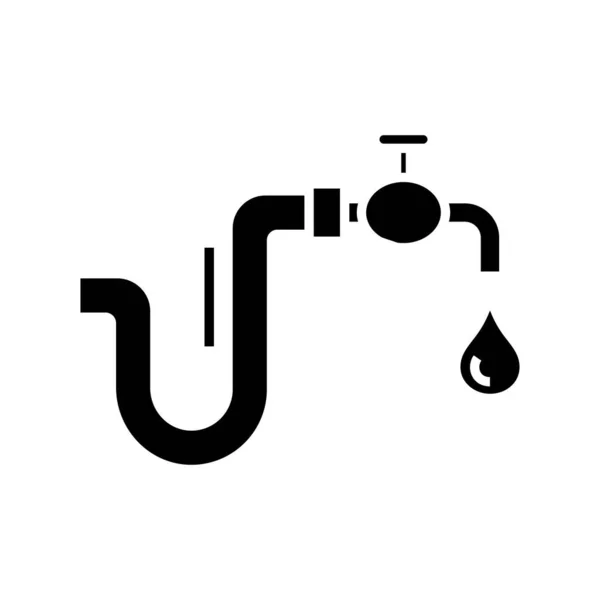 Sanitary engeenering black icon, concept illustration, vector flat symbol, glyph sign. — Stok Vektör