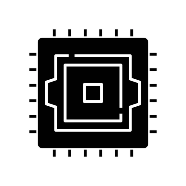 Sistema chip ícone preto, ilustração conceito, símbolo plano vetorial, sinal de glifo . — Vetor de Stock