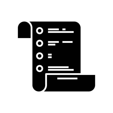 Task list black icon, concept illustration, vector flat symbol, glyph sign.