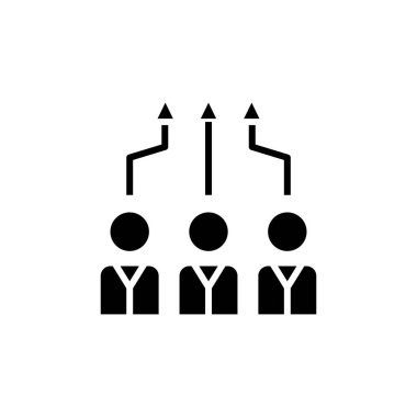 Takım yetenekleri siyah simge, konsept illüstrasyon, vektör düz sembol, sembol işareti.